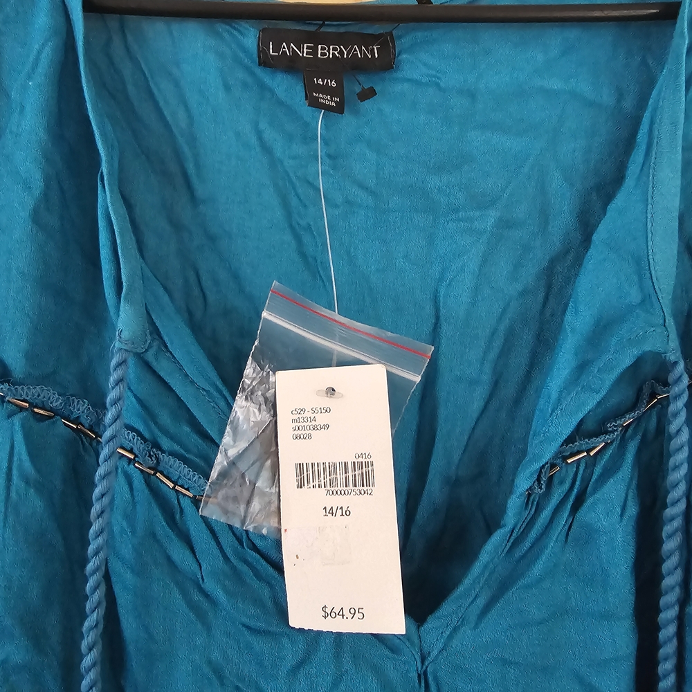 Lane Bryant Teal Long Sleeve Tunic - Picture 2 of 4
